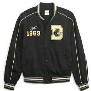 Limited‎ Edition GAP x BKc Cream and Black Bomber Jacket with Ribbed Accents